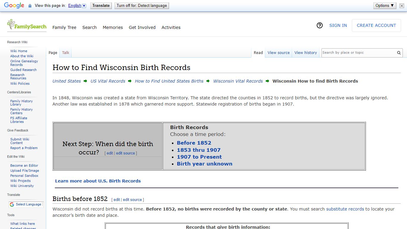 How to Find Wisconsin Birth Records • FamilySearch